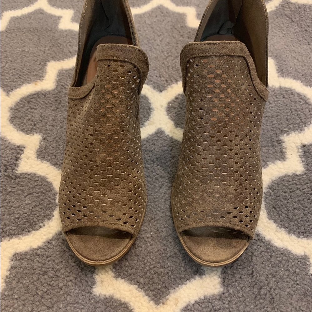 Chocolate Open Toe Booties